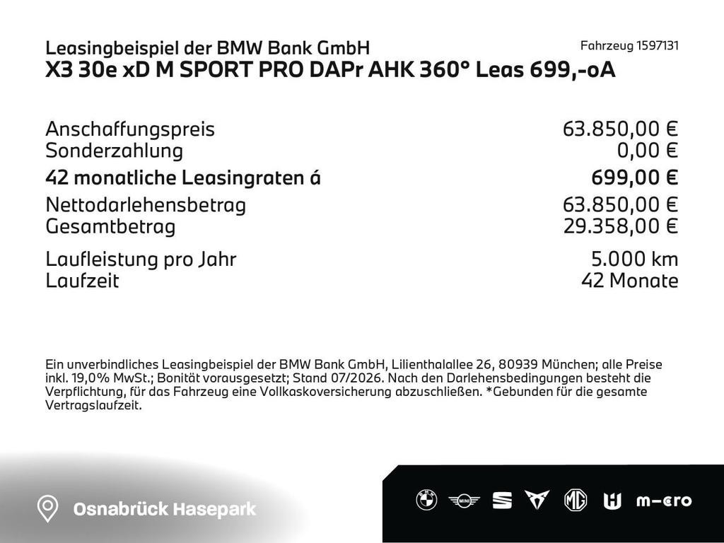 BMW X3 M-Sport xDrive xDrive30e