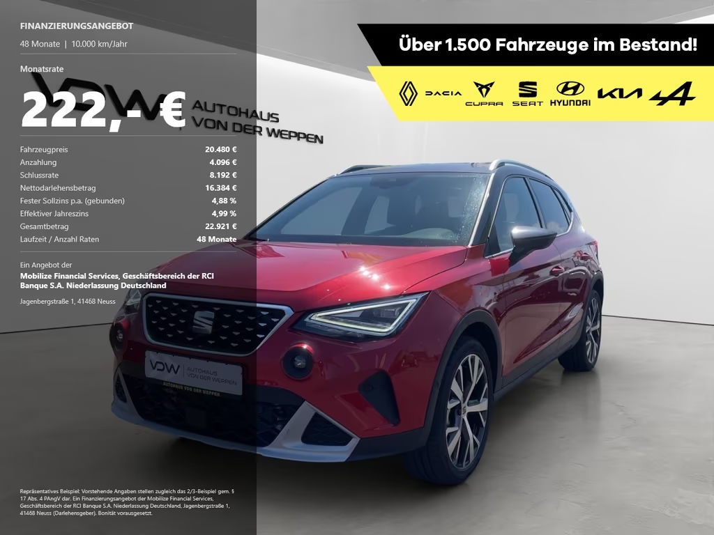 Seat Arona Xperience TSI Navi ACC Kamera SHZ Totwinke