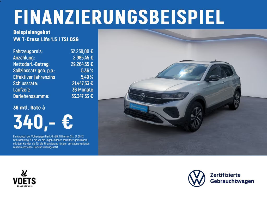 Volkswagen T-Cross DSG Life 1.5 TSI
