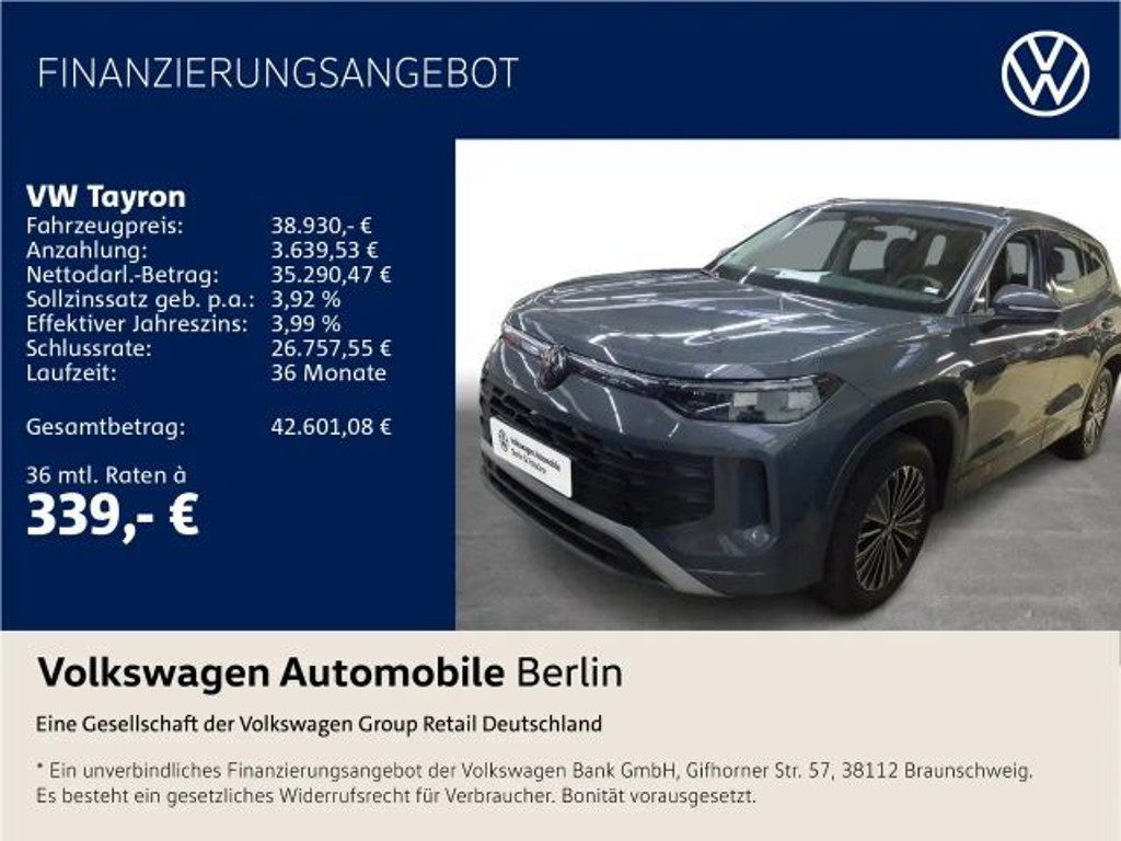 Volkswagen Tayron Life 2.0 TDI