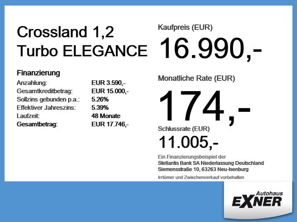 Opel Crossland Elegance Turbo