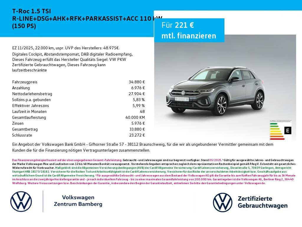Volkswagen T-Roc DSG R-Line 1.5 TSI