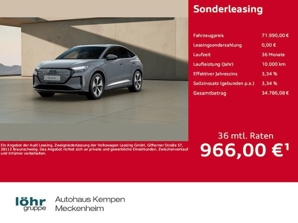 Audi Q4 e-tron Sportback Quattro Performance