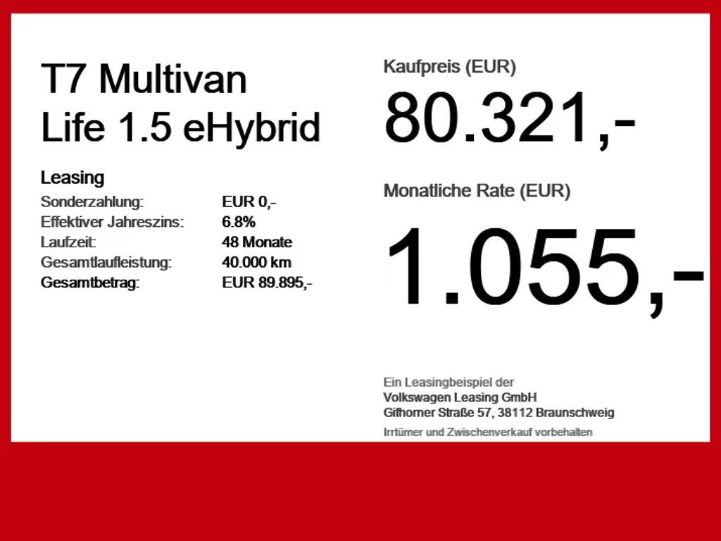 Volkswagen Multivan Life eHybrid IQ.Drive T7