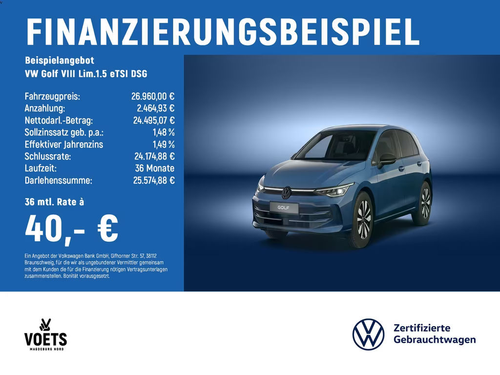 Volkswagen Golf DSG IQ.Drive Golf VIII 1.5 eTSI