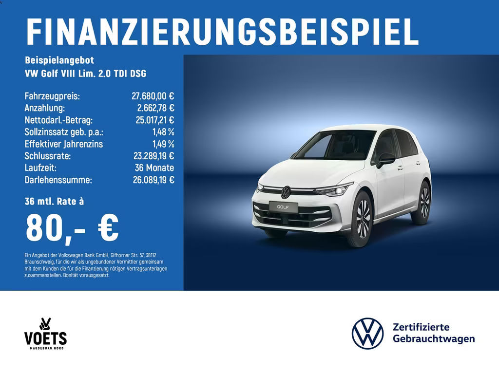 Volkswagen Golf DSG Golf VIII 2.0 TDI