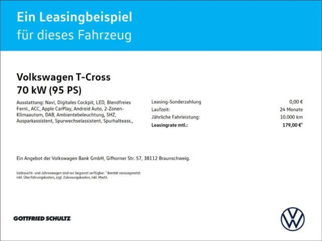 Volkswagen T-Cross GOAL TSI NAVI SITZHEIZUNG EINPARKHILFE LED