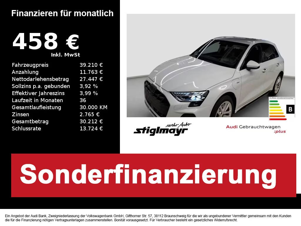 Audi A3 Sportback Sedan S-Line Hybride