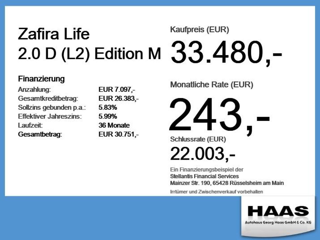 Opel Zafira Life