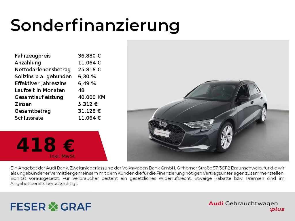 Audi A3 Sportback Sedan S-Line Hybride