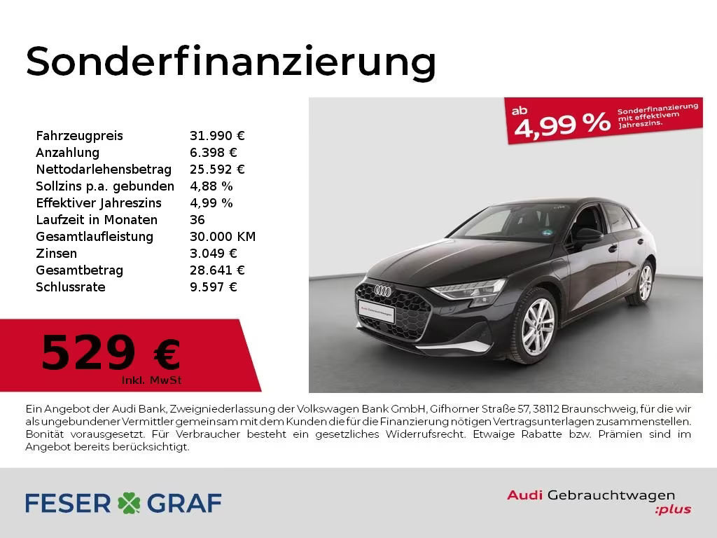 Audi A3 Sportback Sedan Hybride 40 TFSI