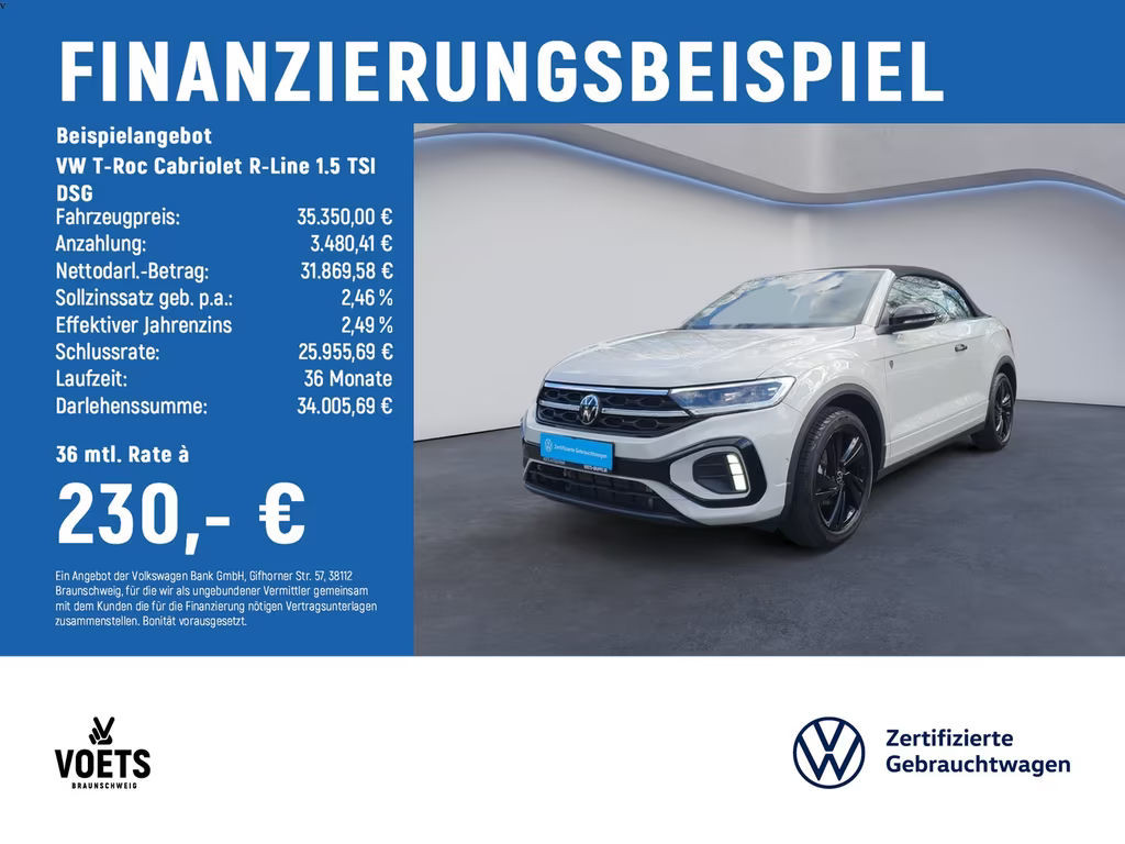 Volkswagen T-Roc DSG Cabriolet R-Line 1.5 TSI