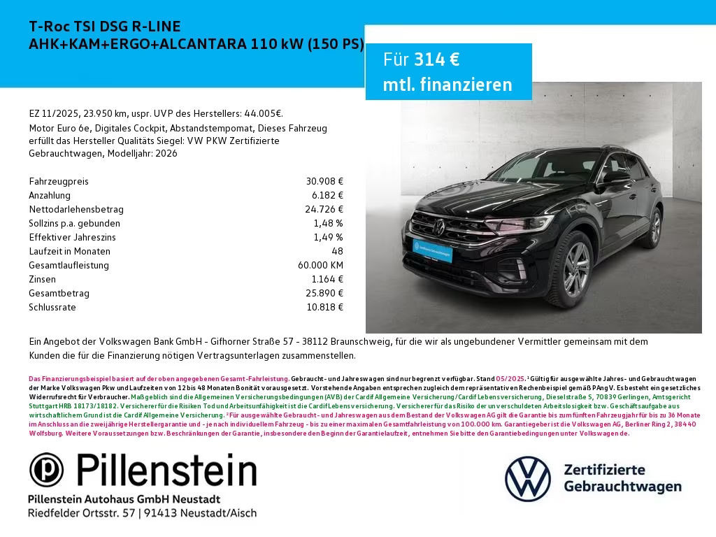 Volkswagen T-Roc DSG R-Line