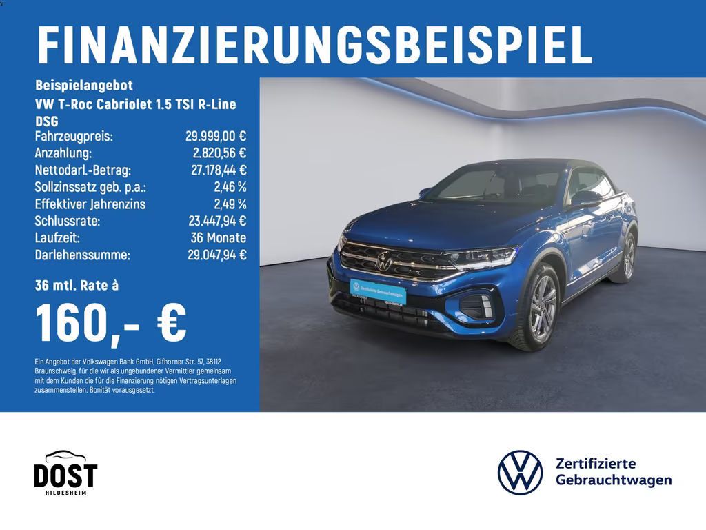 Volkswagen T-Roc DSG Cabriolet R-Line 1.5 TSI