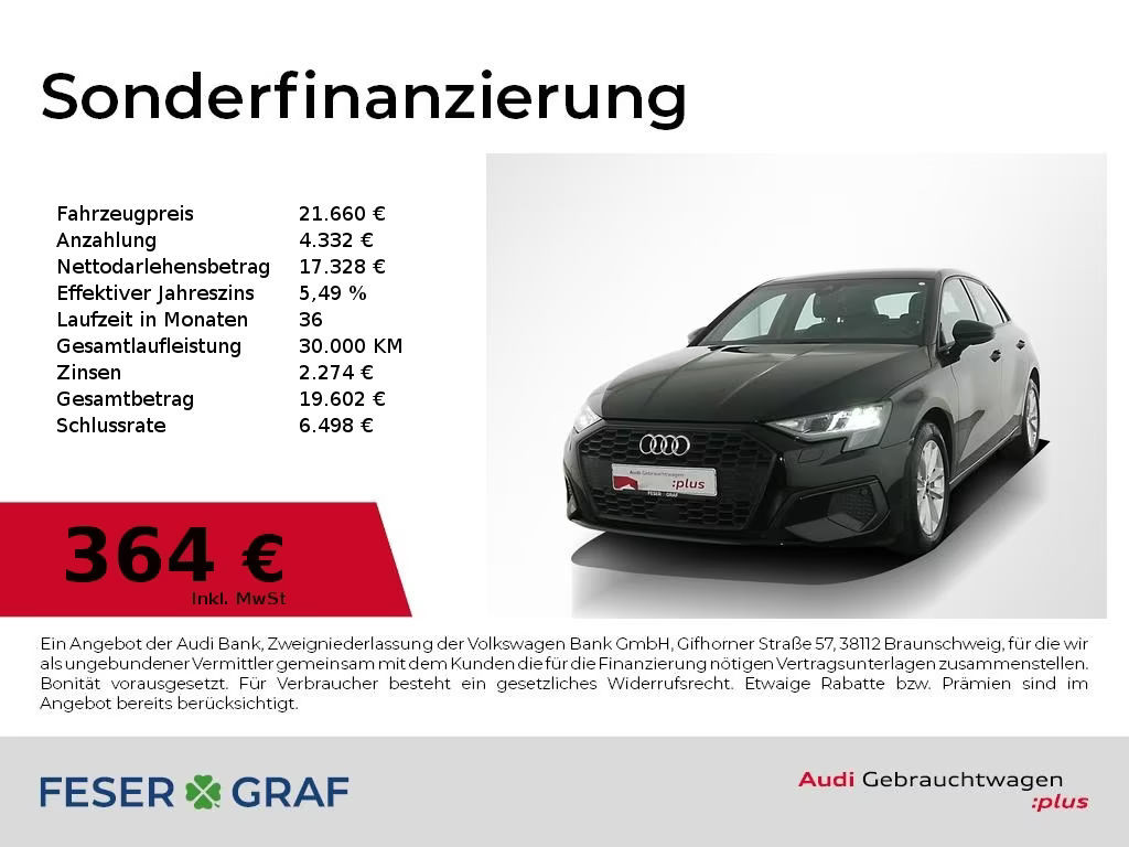 Audi A3 Sportback Sedan 30 TDI