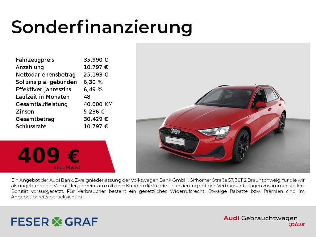 Audi A3 Sportback Sedan S-Line Hybride