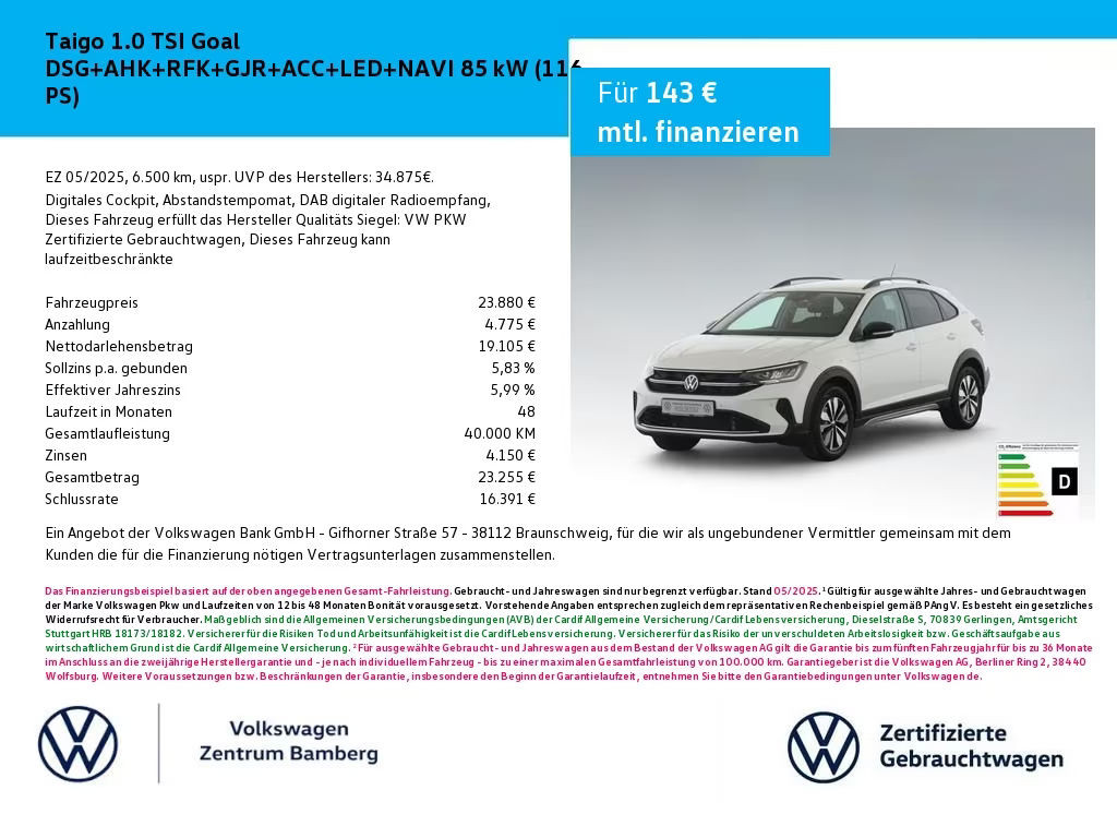 Volkswagen Taigo DSG 1.0 TSI