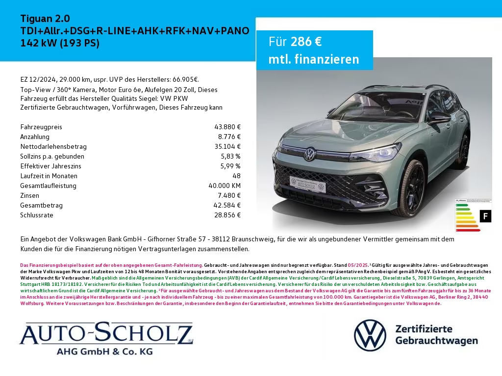 Volkswagen Tiguan DSG R-Line 2.0 TDI