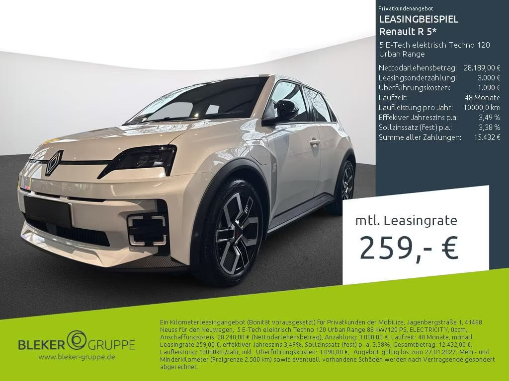Renault 5 E-Tech Techno