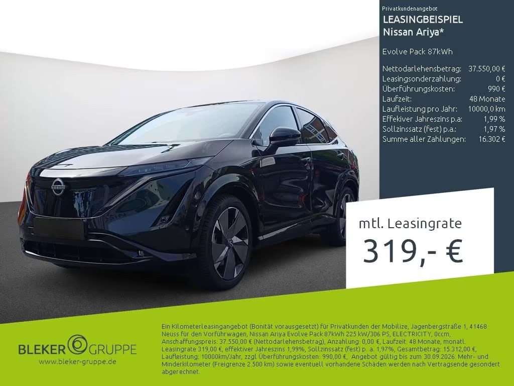Nissan Ariya 87 kWh Evolve