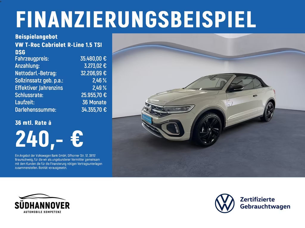 Volkswagen T-Roc DSG Cabriolet R-Line 1.5 TSI