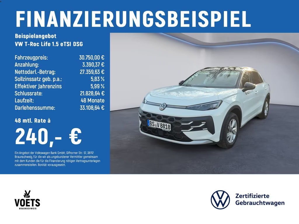 Volkswagen T-Roc DSG Life 1.5 eTSI