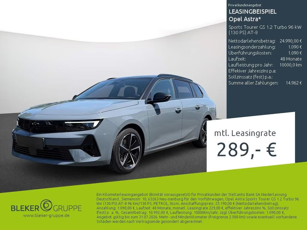 Opel Astra Sports Tourer Grand Sport 1.2 Turbo Turbo GS-Line