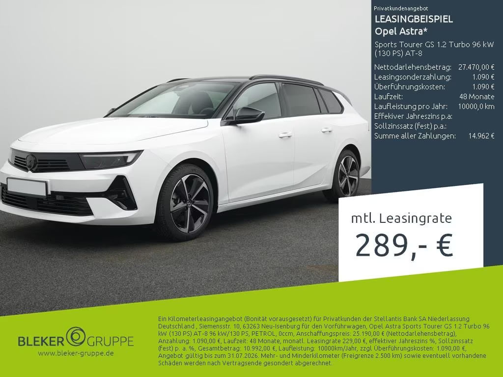 Opel Astra Sports Tourer Grand Sport 1.2 Turbo Turbo GS-Line