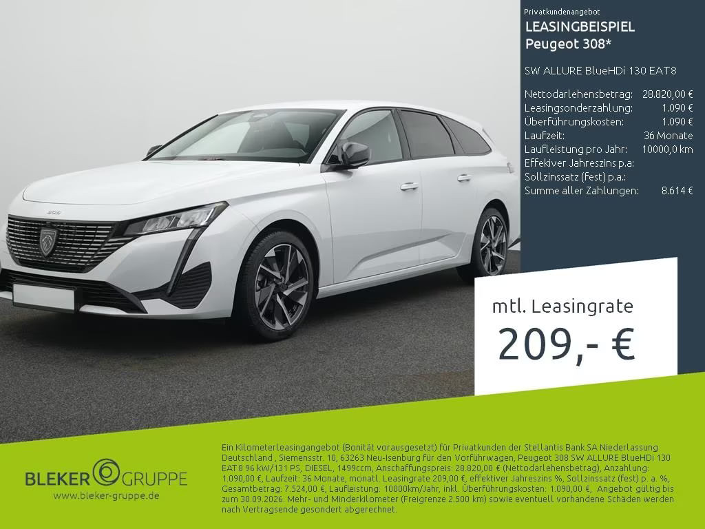 Peugeot 308 Allure Pack BlueHDi SW EAT8
