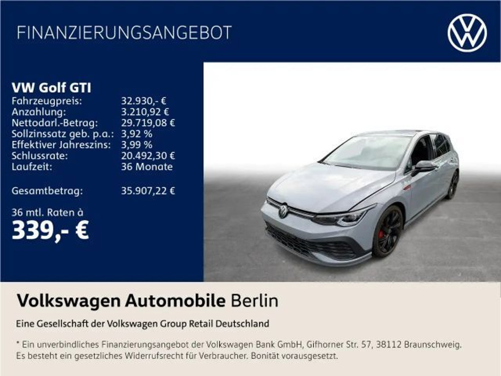 Volkswagen Golf GTI Golf VIII 2.0 TSI