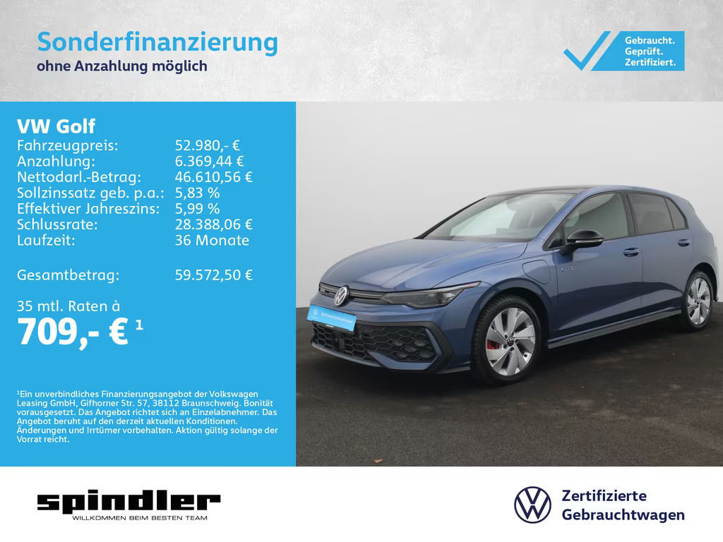 Volkswagen Golf DSG GTE eHybrid Golf VIII