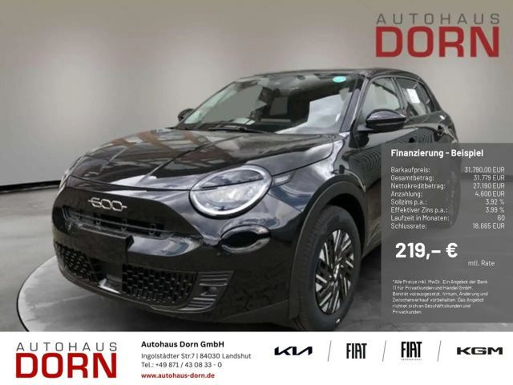 Fiat 600e Red 54 kWh PDC LED Klimaautomatik