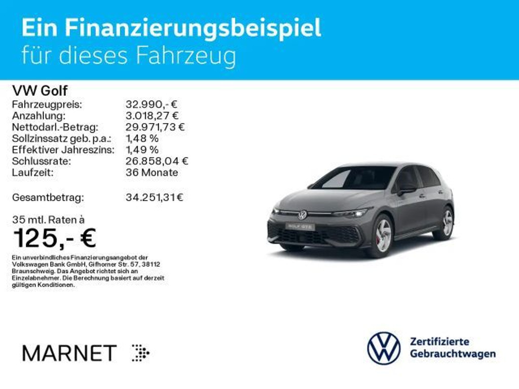 Volkswagen Golf DSG Style GTE eHybrid Golf VIII