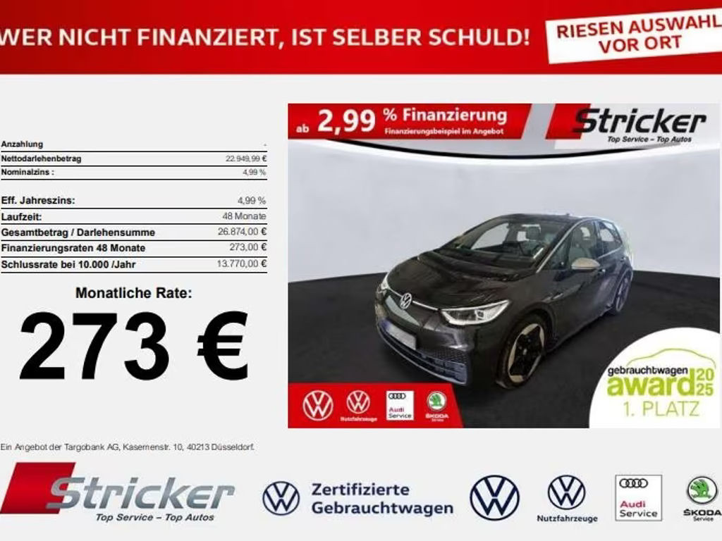 Volkswagen ID.3 1st Edition 58 KWh Max 150 kW