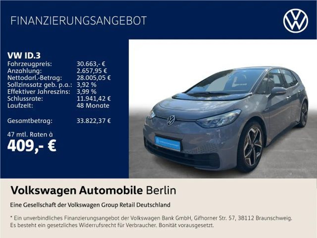 Volkswagen ID.3 Performance 77 KWh Pro 150 kW