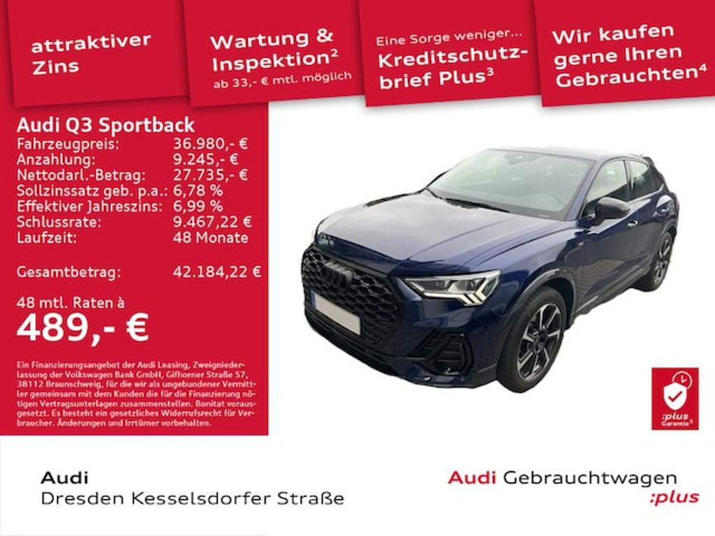 Audi Q3 Sportback Quattro S-Line S-Tronic 40 TFSI