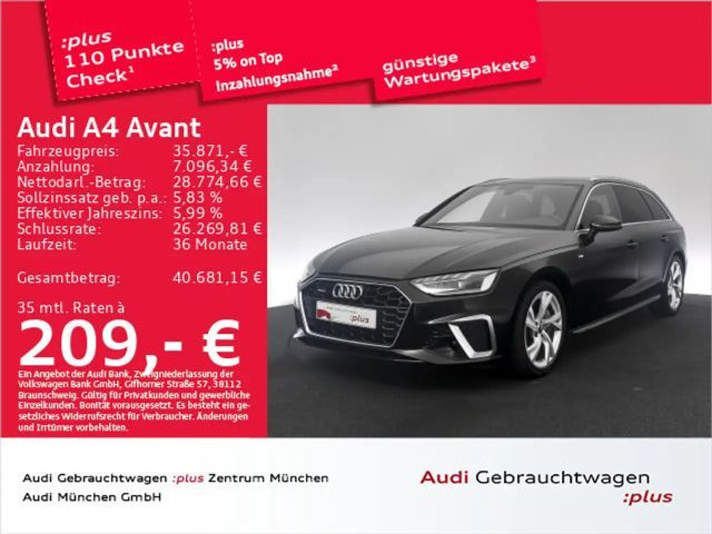 Audi A4 Quattro S-Line S-Tronic 40 TFSI