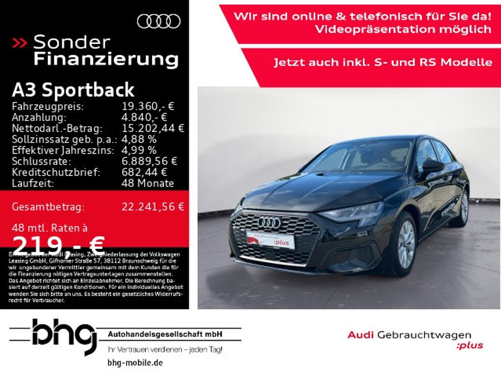 Audi A3 Sportback S-Tronic Hybride 40 TFSI