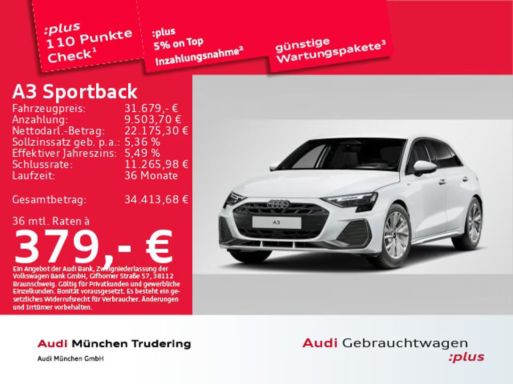 Audi A3 Sportback Sedan S-Line S-Tronic