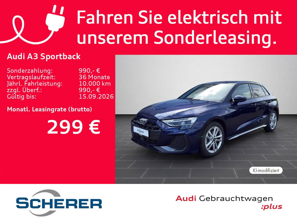 Audi A3 Sportback Sedan S-Line Hybride