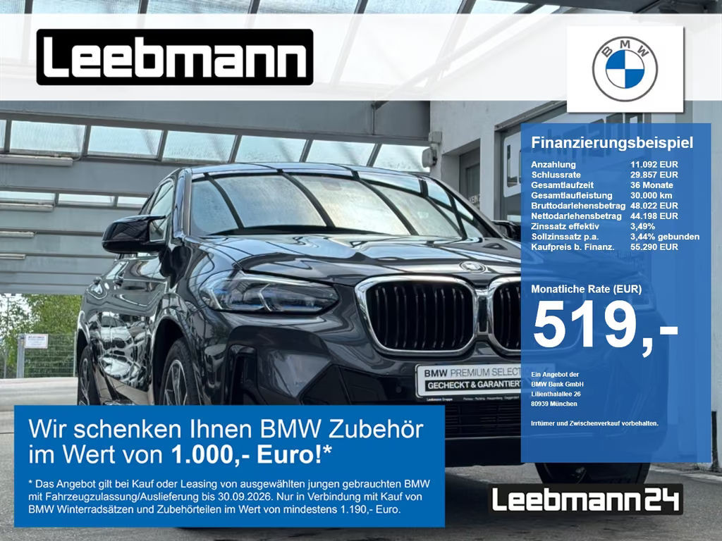 BMW X4 i AHK/GSD/M-Sitz/HUD Finanzierung ab 1,49%
