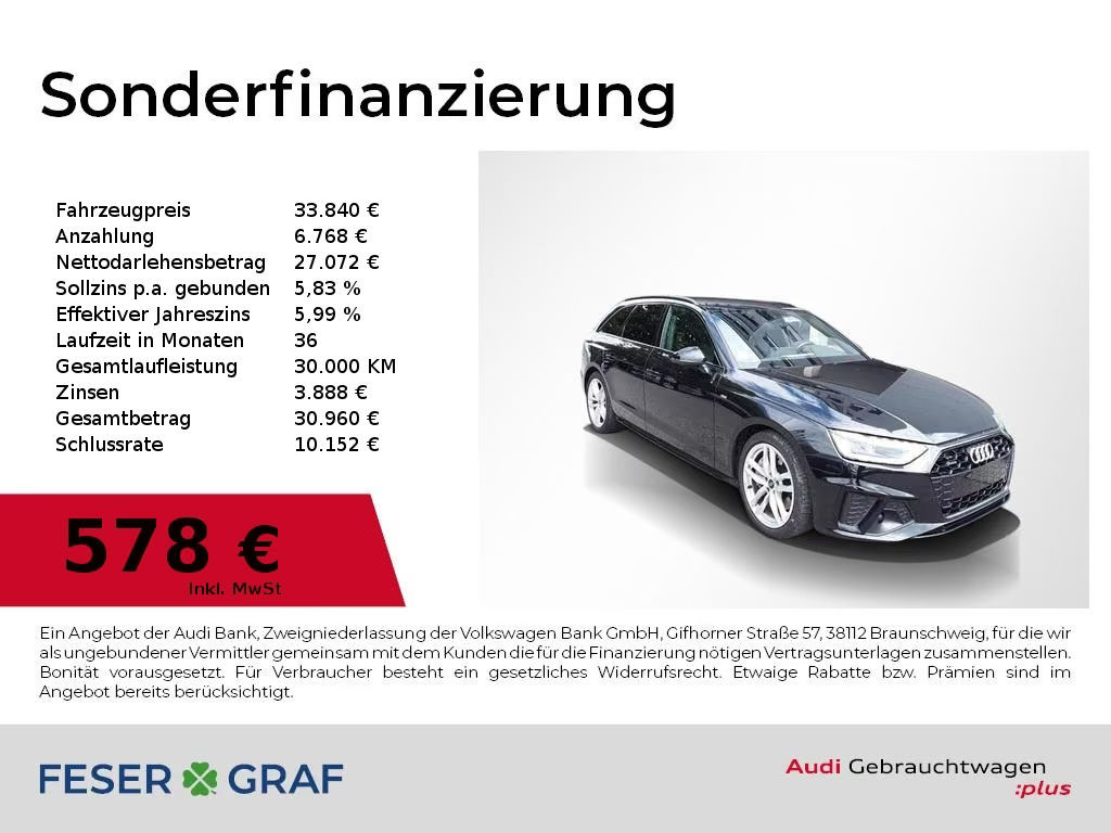 Audi A4 Avant Quattro S-Line S-Tronic 45 TFSI