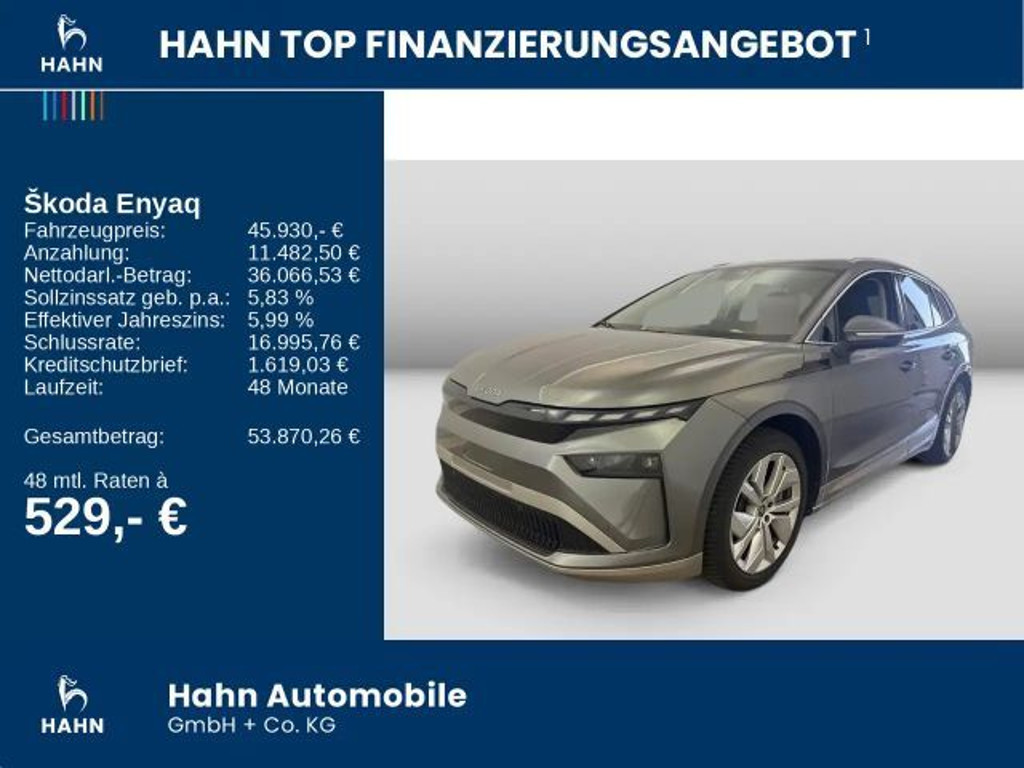 Skoda Enyaq iV 85 WäPu AHK Matrix Pano eHeck Navi ACC Cam