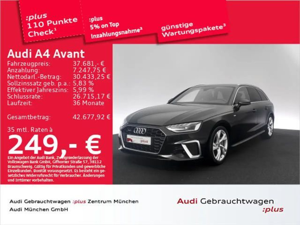 Audi A4 Quattro S-Line S-Tronic 40 TFSI