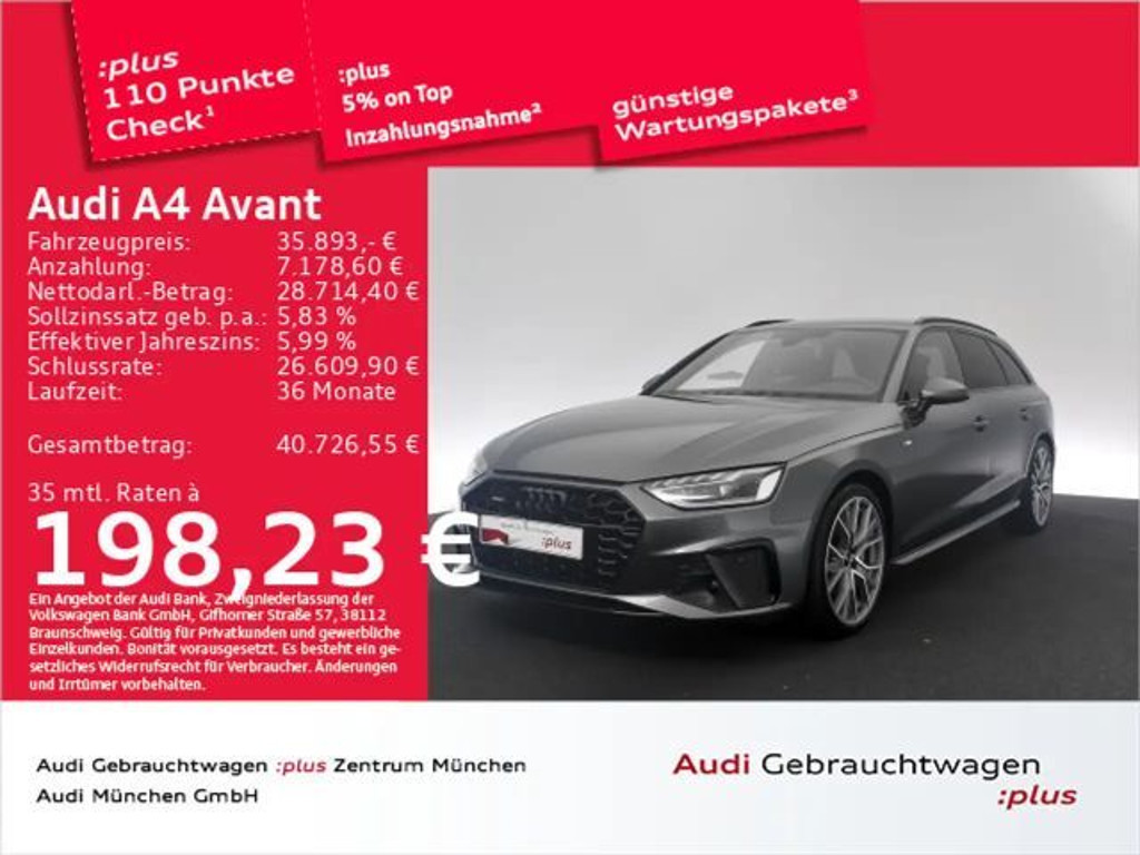 Audi A4 Quattro S-Line S-Tronic 40 TFSI
