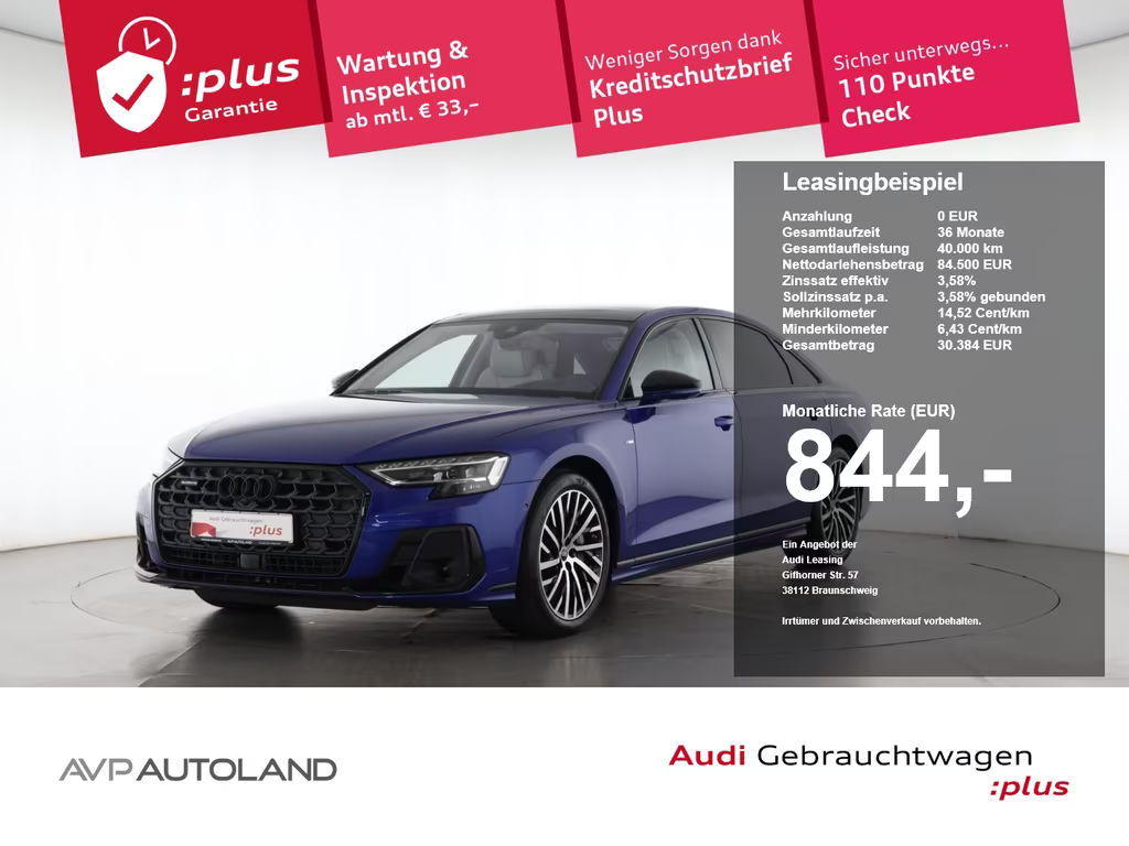 Audi A8 Quattro S-Line Hybride Lang 60 TFSI