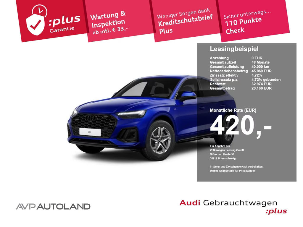 Audi Q5 Sportback Quattro S-Line 40 TFSI