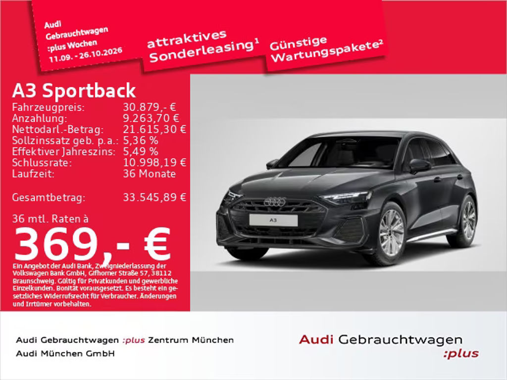 Audi A3 Sportback Sedan S-Line S-Tronic 35 TFSI
