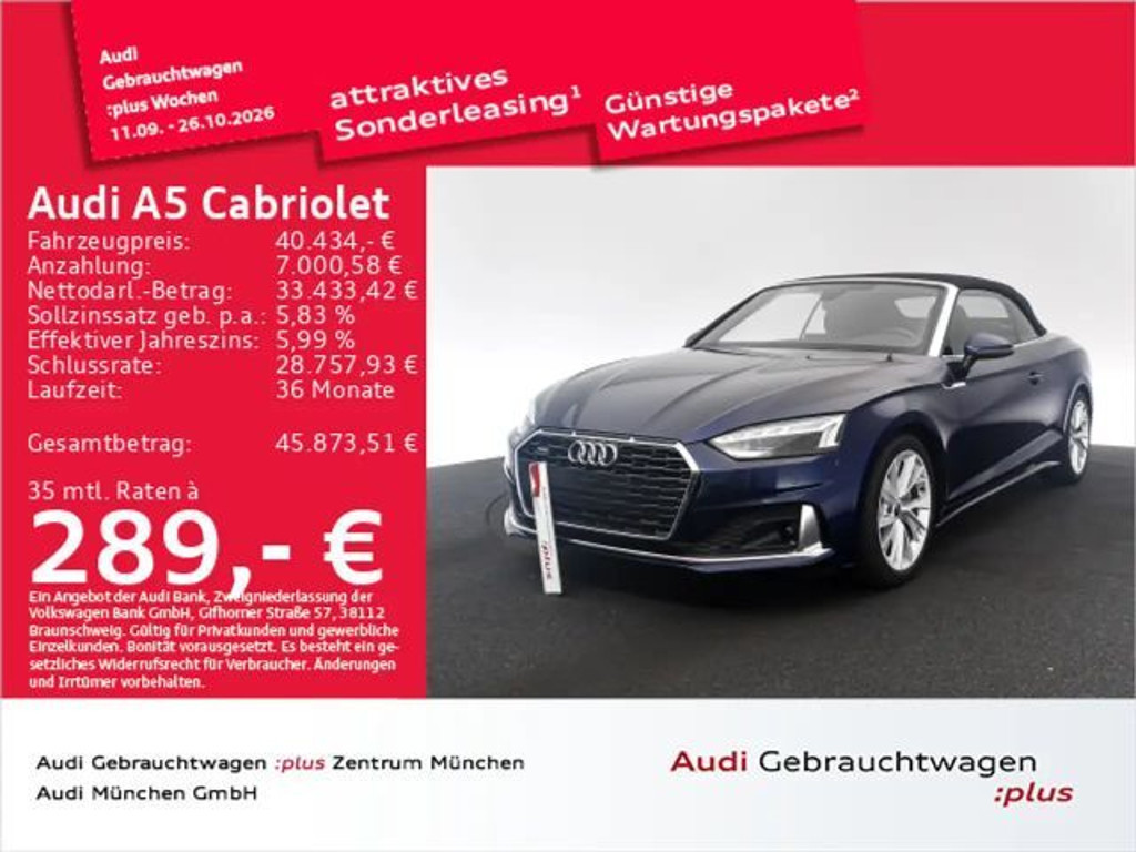 Audi A5 Cabriolet Quattro S-Line S-Tronic 45 TFSI