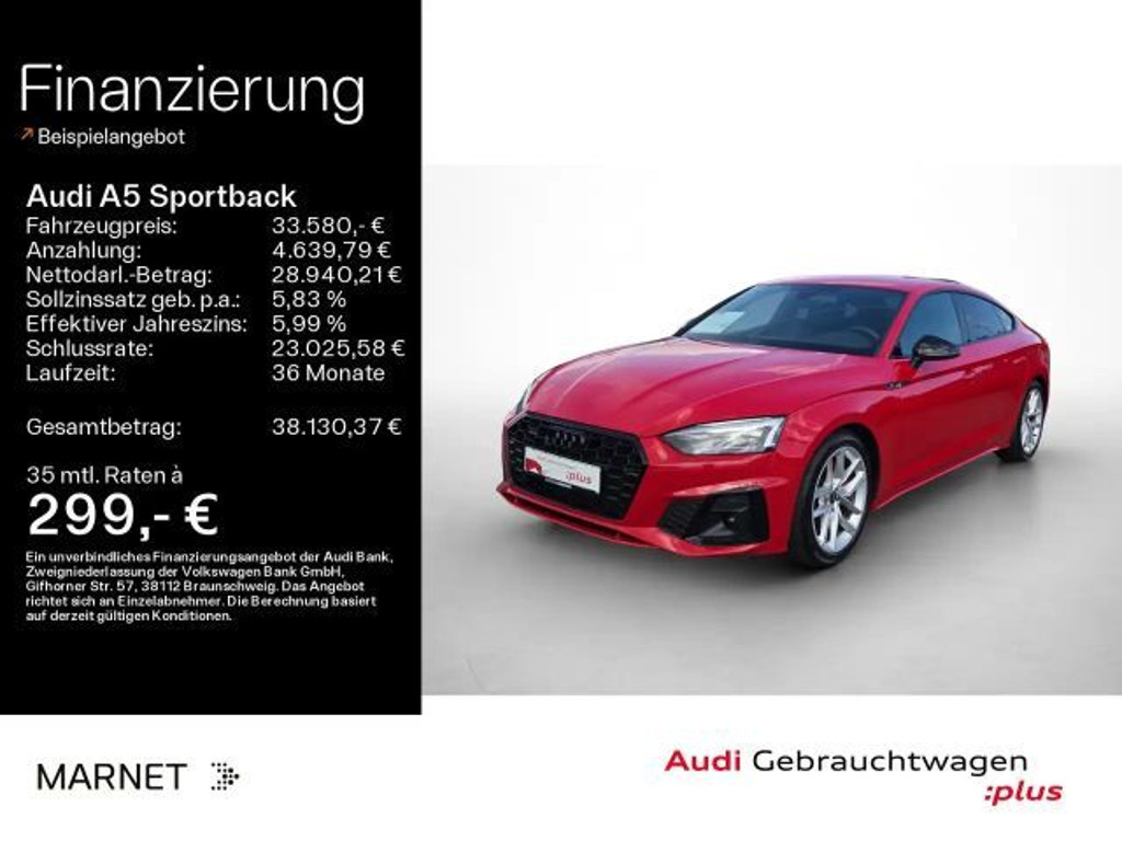 Audi A5 Quattro S-Line S-Tronic 40 TFSI